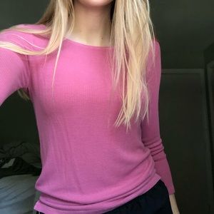 AE soft& sexy Pink Ribbed long sleeve